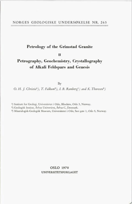 Petrology of the Grimstad Granite Petrography, Geochemistry