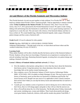 Art and History of the Florida Seminole and Miccosukee Indians