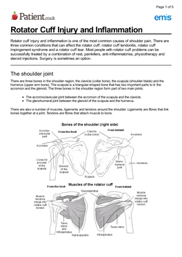 Rotator Cuff Injury and Inflammation