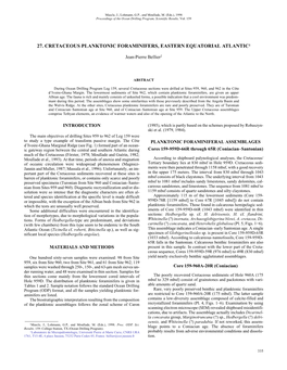 27. Cretaceous Planktonic Foraminifers, Eastern Equatorial Atlantic1