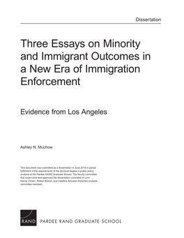 Three Essays on Minority and Immigrant Outcomes in a New Era of Immigration Enforcement