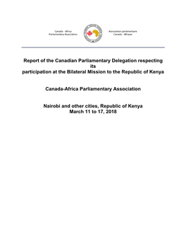 Bilateral Visits -- Kenya and Rwanda -- Canada-Africa Parliamentary