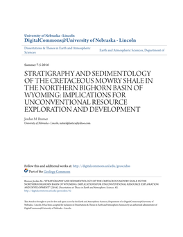 Stratigraphy and Sedimentology of the Cretaceous Mowry Shale in The