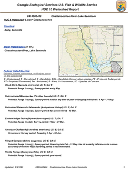 0313000408 Chattahoochee River-Lake Seminole HUC 8 Watershed: Lower Chattahoochee