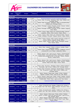 Calendrier 2019