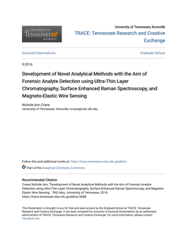 Development of Novel Analytical Methods with the Aim of Forensic