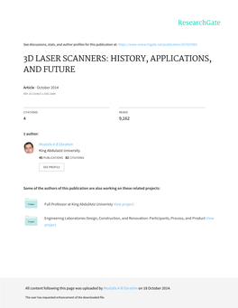 3D Laser Scanners: History, Applications, and Future