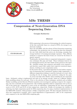 Msc THESIS Compression of Next-Generation DNA Sequencing Data
