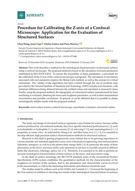 Procedure for Calibrating the Z-Axis of a Confocal Microscope: Application for the Evaluation of Structured Surfaces