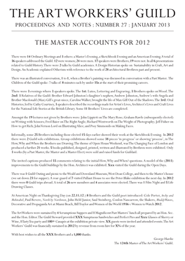 The Master Accounts for 2012