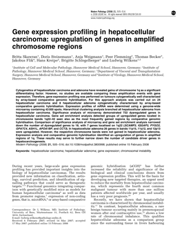 Gene Expression Profiling in Hepatocellular Carcinoma: Upregulation of Genes in Amplified Chromosome Regions