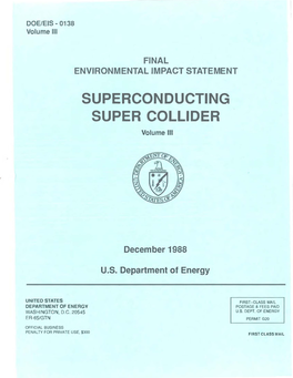 Superconducting Super Collider