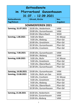 Vertretungen Sommerurlaub 2018