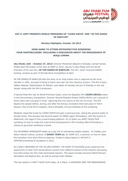 Draft Press Release for ADFF