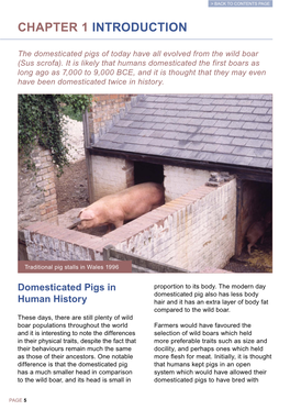 Chapter 1 Introduction the Domesticated Pigs of Today Have All