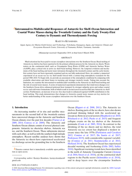 Interannual-To-Multidecadal Responses of Antarctic Ice Shelf