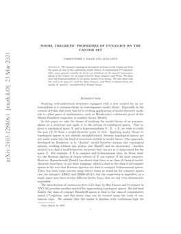 Arxiv:2103.12880V1 [Math.LO] 23 Mar 2021 D Oohrprso Ahmtc,Sc Shuhvk’ Celebrat Hrushovski’S As [Hru01]