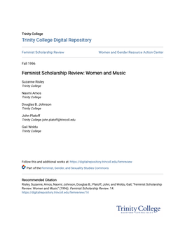 Feminist Scholarship Review: Women and Music