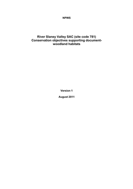 River Slaney Valley SAC (Site Code 781) Conservation Objectives Supporting Document- Woodland Habitats