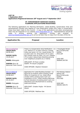 SEBC Planning Applications 36/17