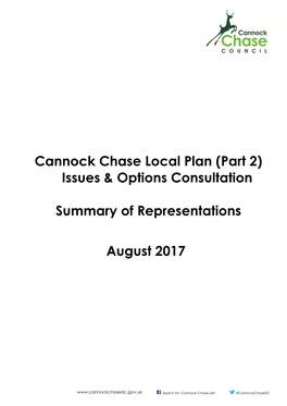 Cannock Chase Local Plan (Part 2) Issues & Options Consultation