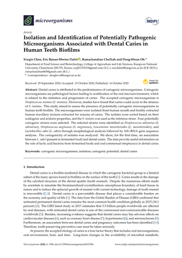 Isolation and Identification of Potentially Pathogenic