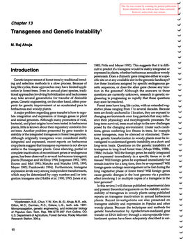 Transgenes and Genetic Lnstability1