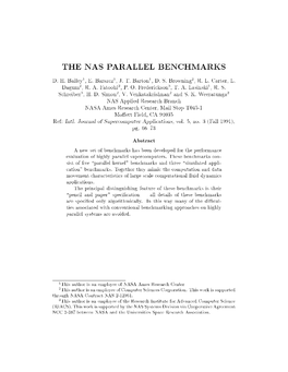 The Nas Parallel Benchmarks