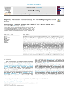 Improving Surface Tidal Accuracy Through Two-Way Nesting in a Global Ocean T Model ⁎ Chan-Hoo Jeona, , Maarten C