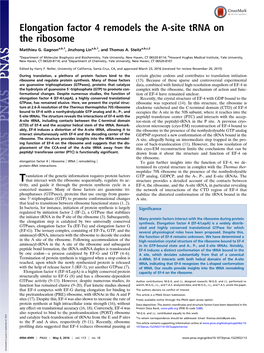 Elongation Factor 4 Remodels the A-Site Trna on the Ribosome