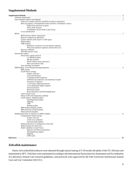 Supplemental Methods Zebrafish Maintenance