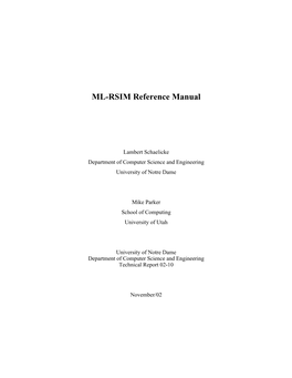 ML-RSIM Reference Manual