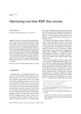 Optimizing Real-Time RDF Data Streams