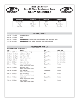 Daily Schedule