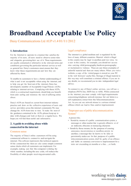 Broadband Acceptable Use Policy