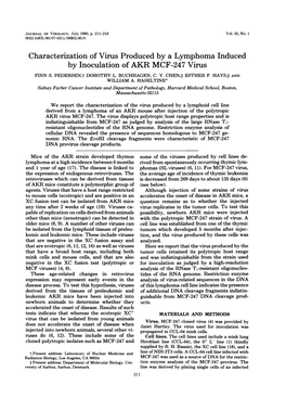 Characterization of Virus Produced by a Lymphoma Induced by Inoculation of AKR MCF-247 Virus FINN S