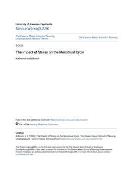 The Impact of Stress on the Menstrual Cycle