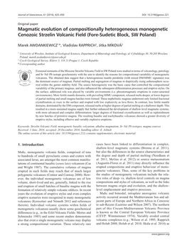 Magmatic Evolution of Compositionally Heterogeneous Monogenetic Cenozoic Strzelin Volcanic Field (Fore-Sudetic Block, SW Poland)