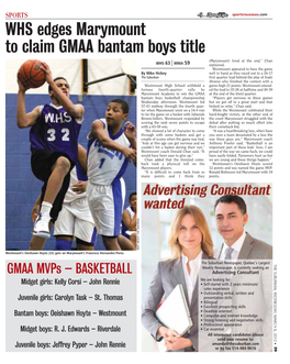 WHS Edges Marymount to Claim GMAA Bantam Boys Title (Marymount) Tired at the End,” Chan WHS 63 | MMA 59 Explained