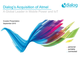 Dialog's Acquisition of Atmel