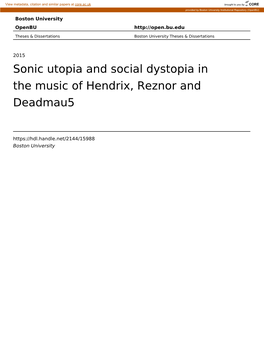 Sonic Utopia and Social Dystopia in the Music of Hendrix, Reznor and Deadmau5