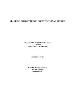 Standing Committee on Constitutional Affairs