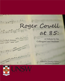 Roger Covell at 85: a Tribute by His Colleagues and Students