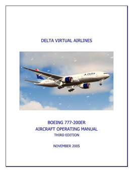 Delta Virtual Airlines Boeing 777-200Er Aircraft Operating Manual