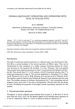 Normal-Equivalent Operators and Operators with Dual of Scalar-Type