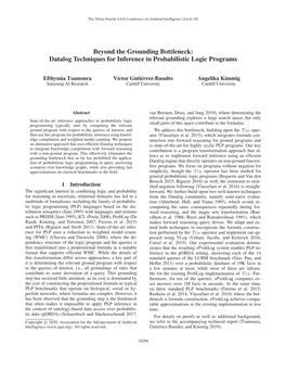 Datalog Techniques for Inference in Probabilistic Logic Programs