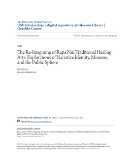 The Re-Imagining of Rapa Nui Traditional Healing Arts: Explorations of Narrative Identity, Mimesis, and the Public Sphere James Joves James.Joves@Gmail.Com