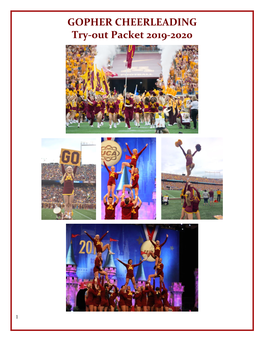 GOPHER CHEERLEADING Try-Out Packet 2019-2020