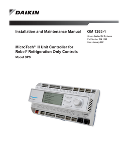 Microtech® III for Rebel® Refrigeration Only Controls