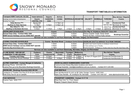 Transport Timetables & Information